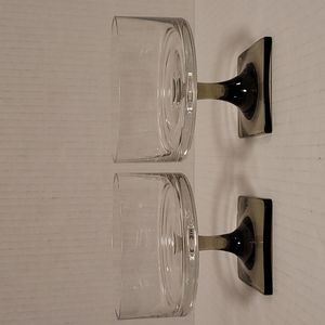 Pair of Gorgeous Rosenthal  Linear Smoke Base Glasses